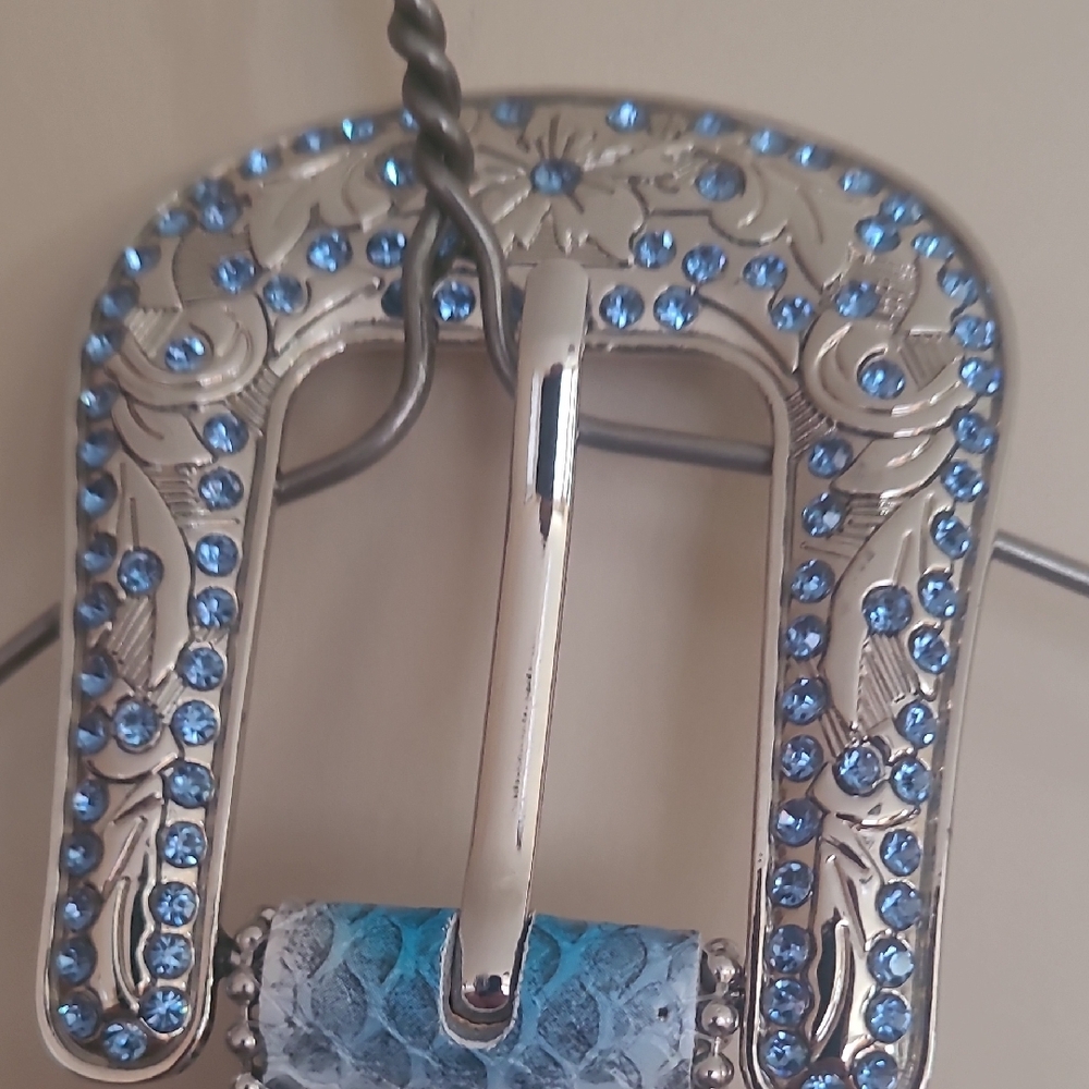 Blue and Silver Rhinestone Belt - Picture 3 of 6
